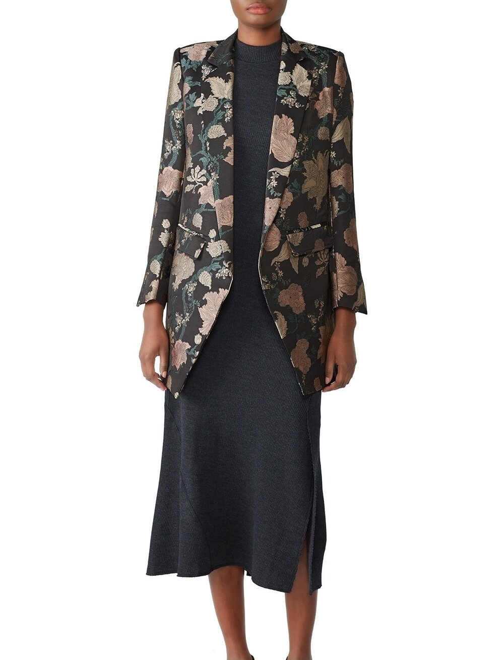 Sosken Floral Blazer in Black & Pink Like New